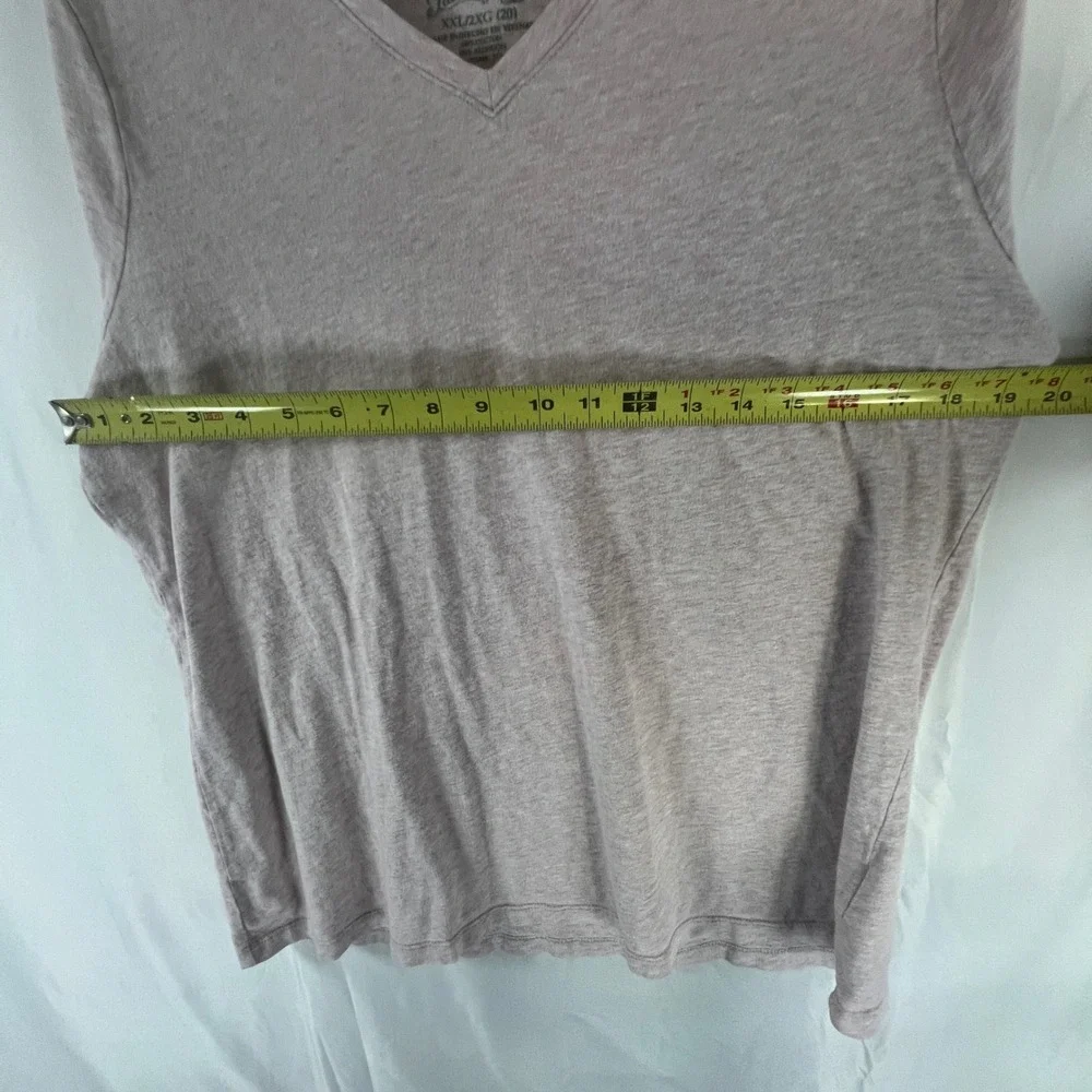 Faded Glory Women's XXL 2XG 20 V-Neck T-Shirt Light Lavender Heather Cotton